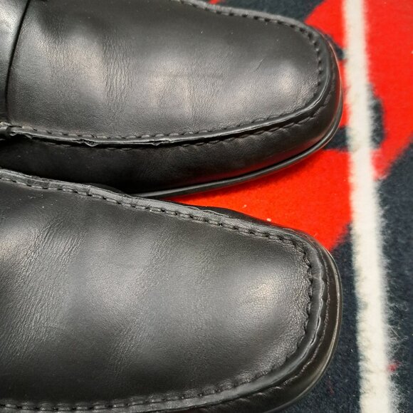 %Salvatore Ferragamo Black Leather Slip-On Loafers Size 11 Men / D3 main image 5